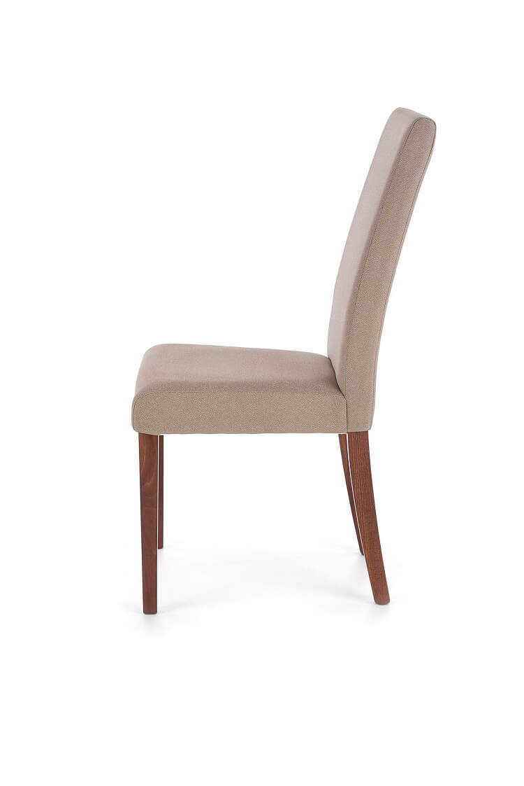 Krzesło tapicerowane beżowe z profilowanym oparciem