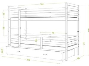 miniaturka Łóżko Pietrowe z Szufladą MIKE