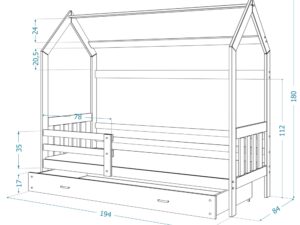 miniaturka Łóżko Domek z Pojemnikiem HOUSE