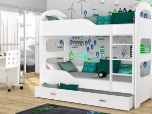 miniaturka Łóżko Piętrowe z Szufladą dla Dziecka JACK