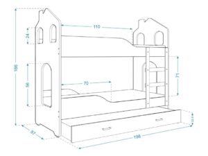 miniaturka Łóżko Piętrowe Domek JACK