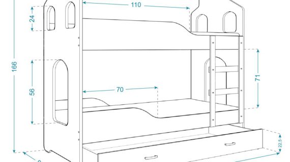 miniaturka Łóżko Domek Piętrowe JACK