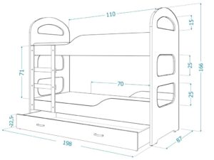 miniaturka Łóżko Piętrowe z Grafiką JACK