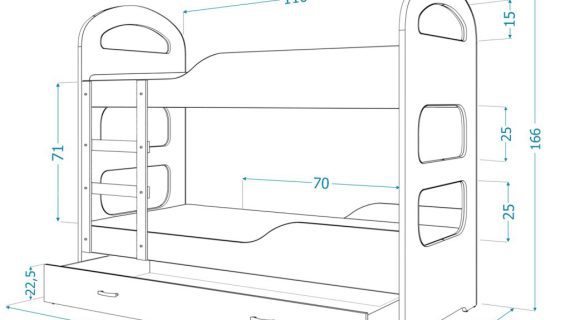 miniaturka Łóżko Piętrowe z Szufladą dla Dziecka JACK