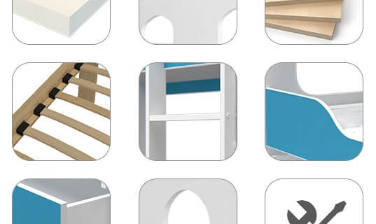 miniaturka Łóżko Domek Piętrowe JACK