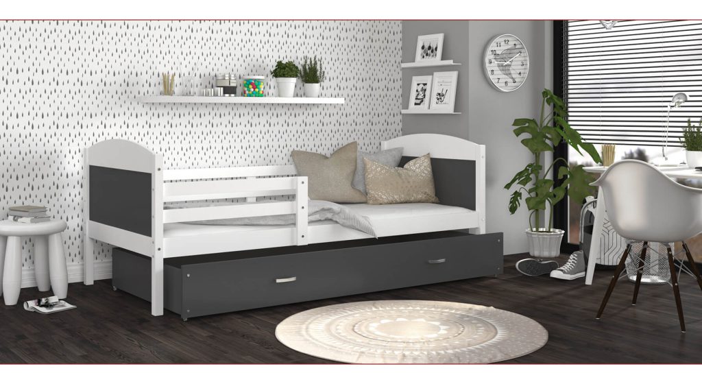 Łóżko dla Dziecka z Barierką i Szufladą Dyzio P