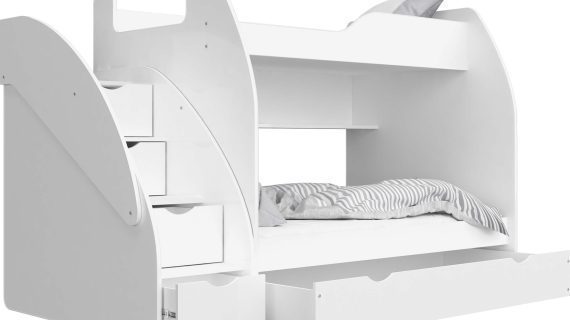 miniaturka Łóżka ze Schodkami i Szufladą Piętrowe BAMBI