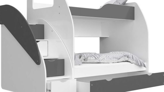 miniaturka Łóżka ze Schodkami i Szufladą Piętrowe BAMBI