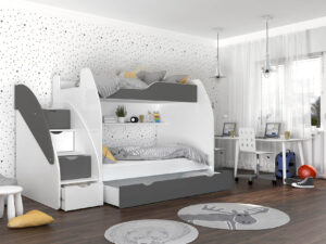 Łóżka ze Schodkami i Szufladą Piętrowe BAMBI