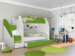 miniaturka Łóżka ze Schodkami i Szufladą Piętrowe BAMBI