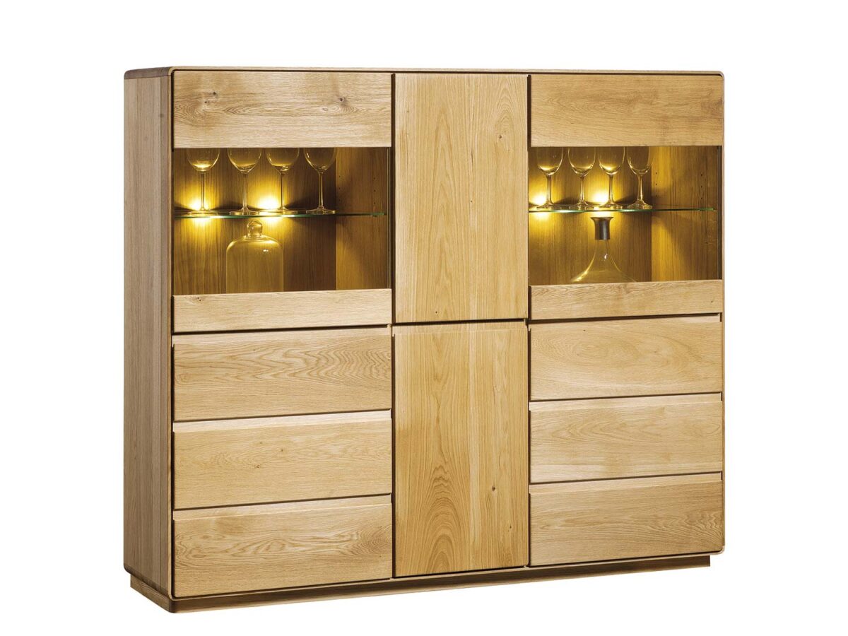 Duża Witryna 160 cm Drewniana Oszklona Tacoma