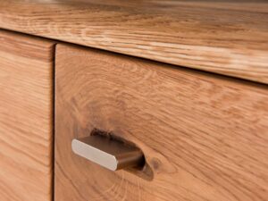 miniaturka Wysoka Szafka RTV Drewniana z Półkami Praga