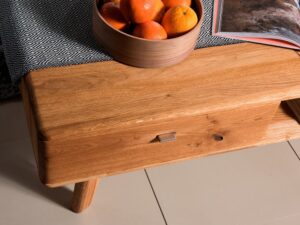 miniaturka Drewniana Ława z Szufladą i Półką Praga