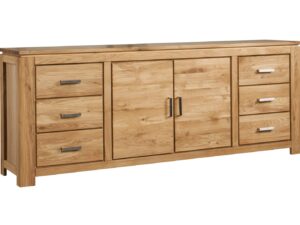Duża Dębowa Komoda 220 cm Sztokholm