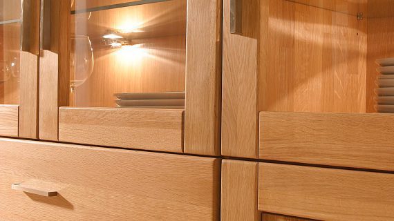 miniaturka Przeszklony Barek Dębowy do Salonu Mediolan