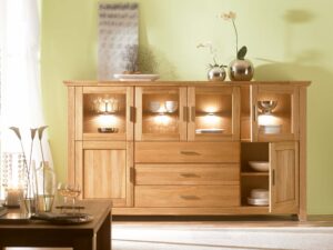 miniaturka Przeszklony Barek Dębowy do Salonu Mediolan