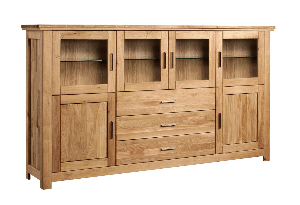 Przeszklony Barek Dębowy do Salonu Mediolan