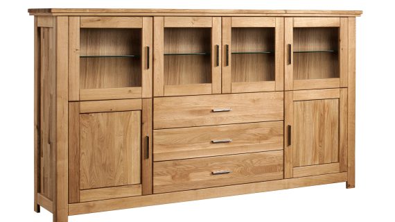 Przeszklony Barek Dębowy do Salonu Mediolan