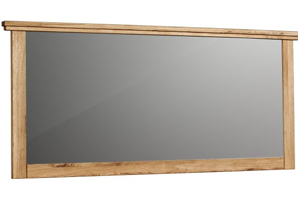 Duże lustro ścienne w drewnianej ramie dębowej