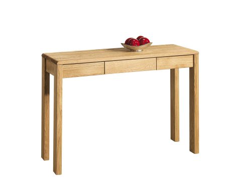 Prosta dębowa konsola z szufladą – elegancki dodatek do przedpokoju lub salonu