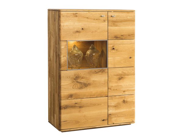 Szafka RTV z półkami i przeszkleniem