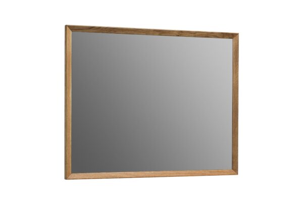 Lustro wiszące w ramie dębowej, styl skandynawski