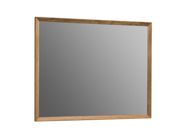 Lustro wiszące w ramie dębowej, styl skandynawski