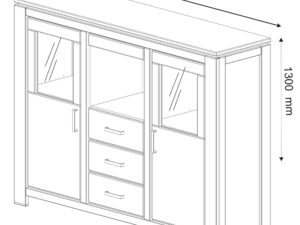 miniaturka Klasyczny Kredens Drewniany do Salonu