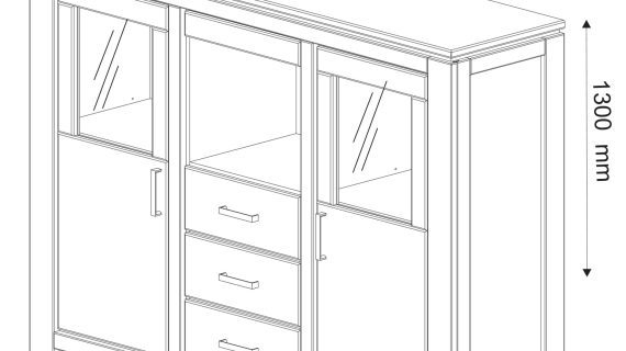 miniaturka Klasyczny Kredens Drewniany do Salonu