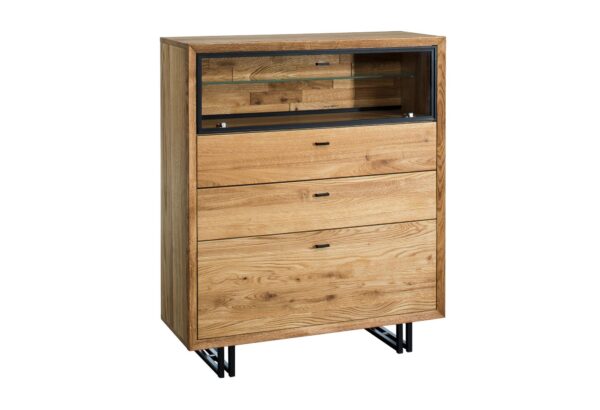 Komoda drewniana na metalowych nogach