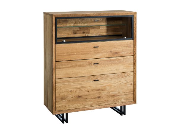 Komoda drewniana na metalowych nogach