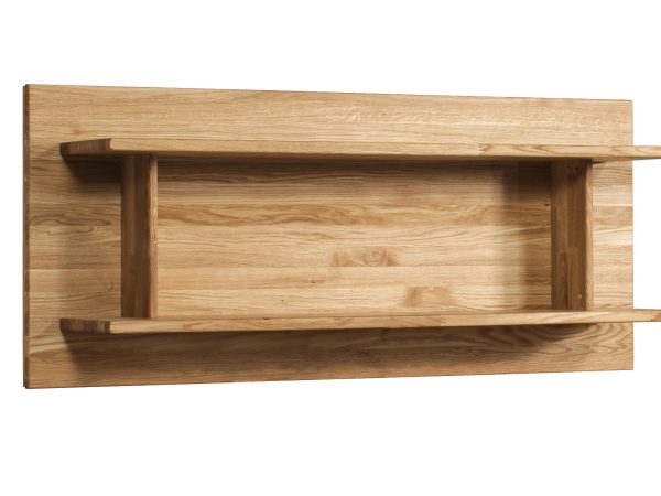 Półka wisząca z dębu z poziomym układem i ukrytym mocowaniem