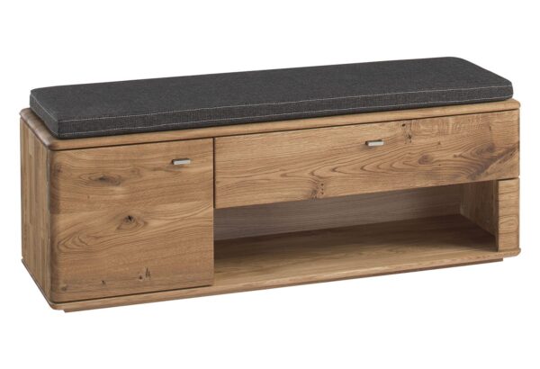 Szafka z siedziskiem i szufladami, idealna do przedpokoju