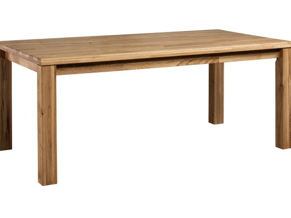 Drewniany stół z prostymi nogami i rozsuwanym blatem