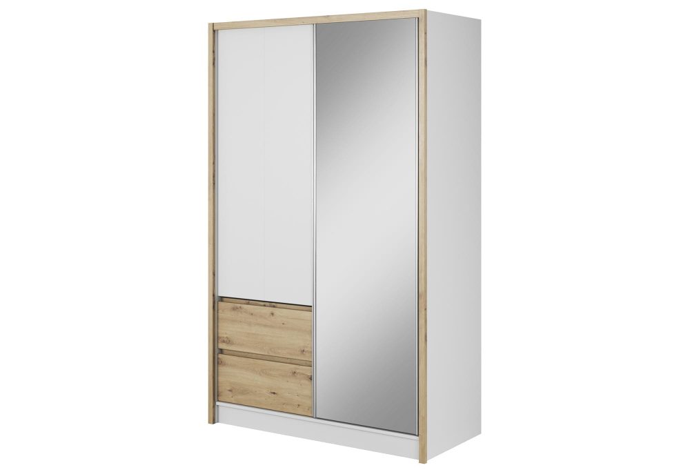 Przesuwna szafa z lustrem i szufladami CERES 130cm - obrazek 2