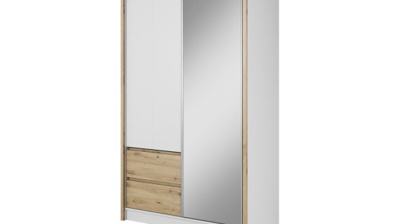 Przesuwna szafa z lustrem i szufladami CERES 130cm - obrazek 2