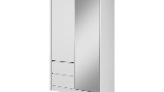Przesuwna szafa z lustrem i szufladami CERES 130cm