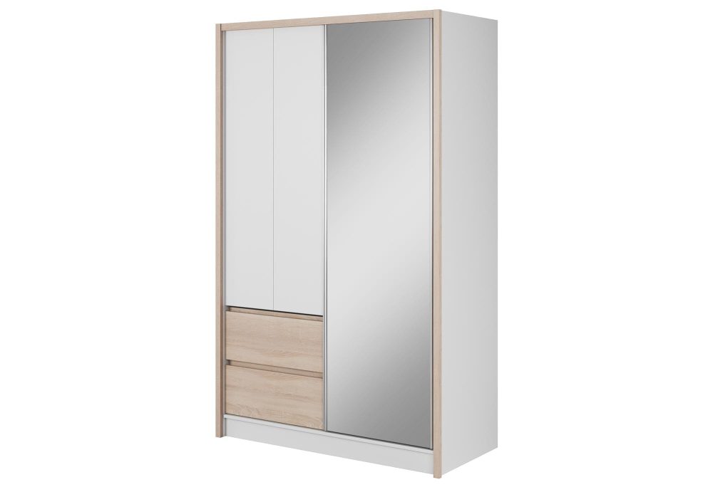Przesuwna szafa z lustrem i szufladami CERES 130cm - obrazek 3
