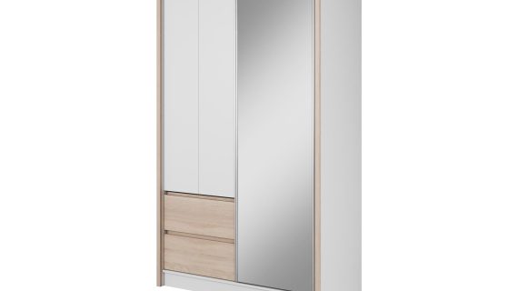 Przesuwna szafa z lustrem i szufladami CERES 130cm - obrazek 3