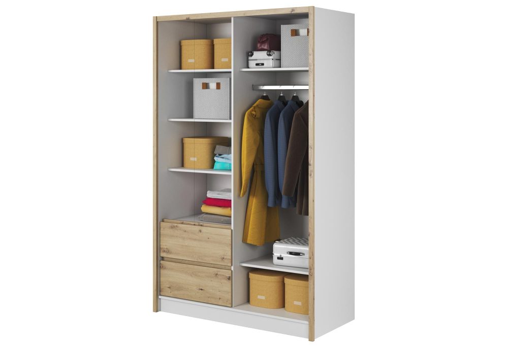 Przesuwna szafa z lustrem i szufladami CERES 130cm - obrazek 5