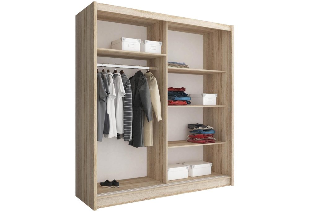 Szafa na ubrania z kwadratowym lustrem ZEFIR IX 180cm - obrazek 4