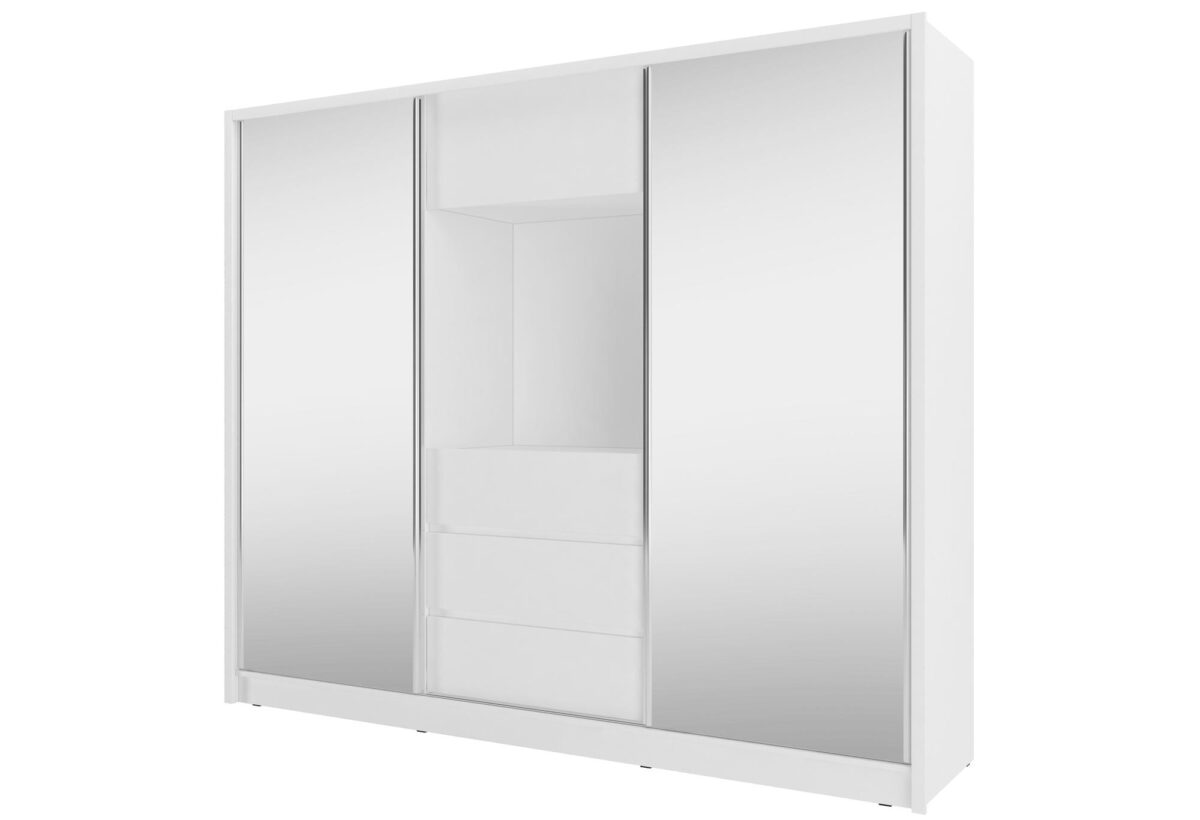 Pojemna szafa z lustrem i wnęką TV SEZAR