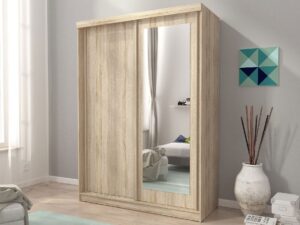 miniaturka Nowoczesna Dwudrzwiowa Szafa 150cm z Lustrem PROZERPIA