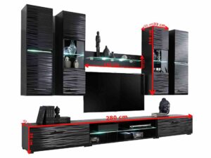 miniaturka Czarna Meblościanka z LED Ruby 4