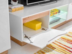 miniaturka Biała Meblościanka LED Nowoczesna Olivia