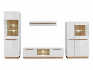 Biała Meblościanka LED Nowoczesna Olivia