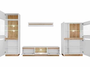 miniaturka Biała Meblościanka LED Nowoczesna Olivia