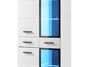 Biała Witryna LED 75 cm do Salonu Noah