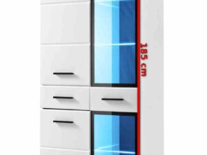 miniaturka Biała Witryna LED 75 cm do Salonu Noah