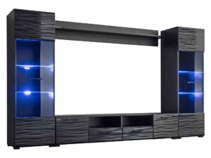 Czarna Meblościanka RTV 260 cm Mia